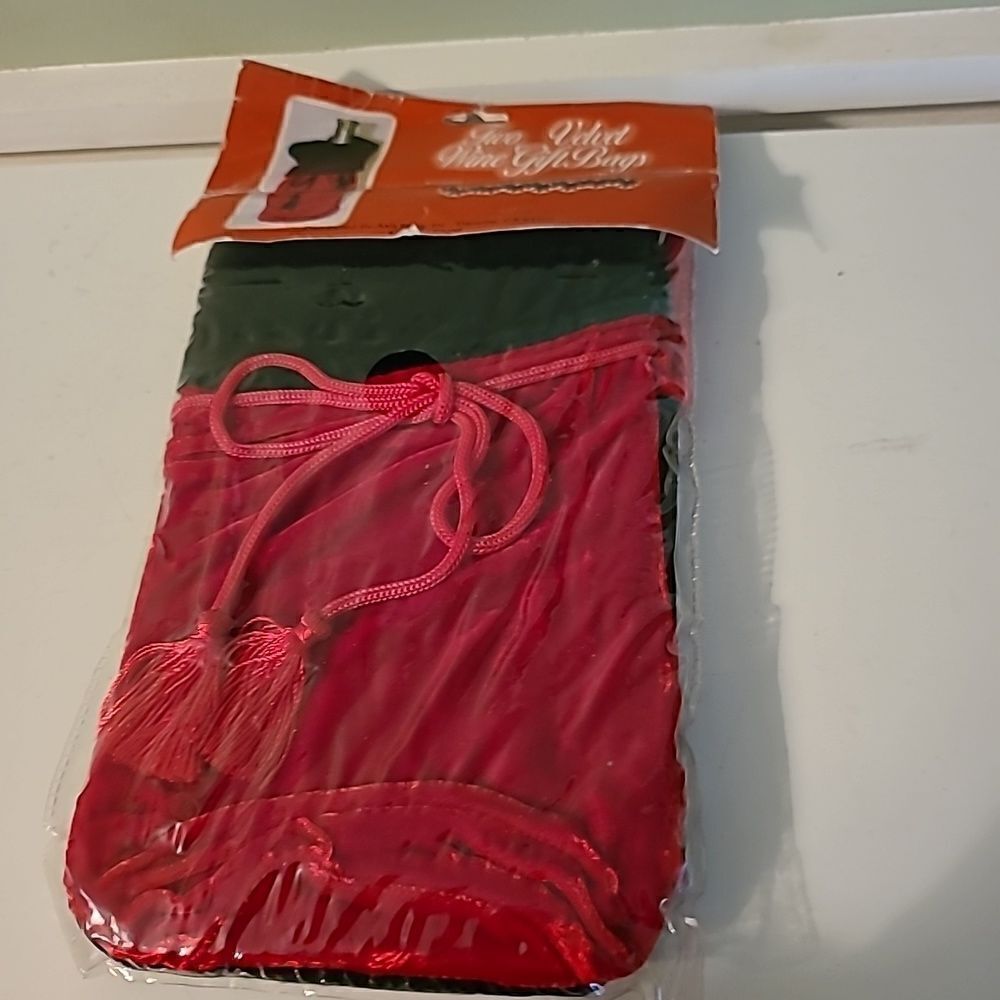 Two Velvet Wine Gift Bags